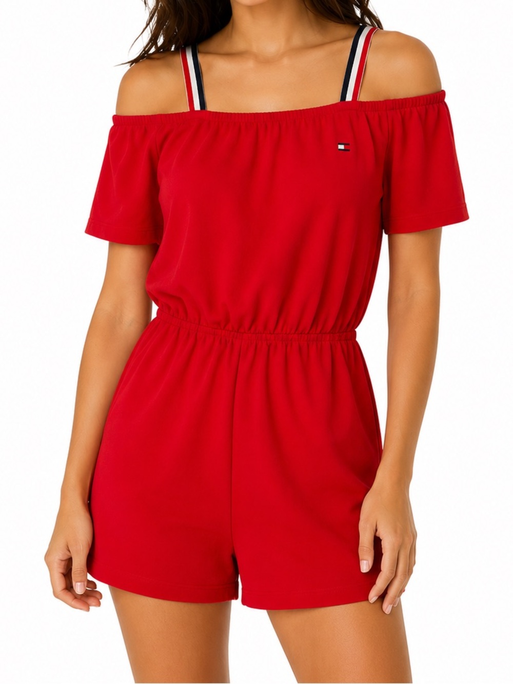 Tommy Hilfiger Red Off-Shoulder Romper *STAINS